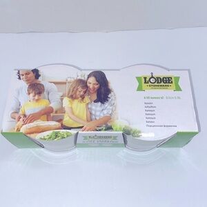 Lodge Stoneware Baking and Serving Ramekin Cups 2 White 6 Oz.